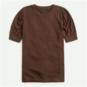 J. Crew Supercozy Puff-Sleeve Top Women’s Small Brown AS021